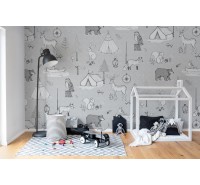 Фотообои Rebel Walls - Camping Trip, Grey - R15312 Фотообои Rebel Walls - Camping Trip, Grey - R15312