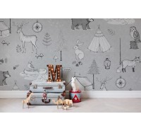 Фотообои Rebel Walls - Camping Trip, Grey - R15312 