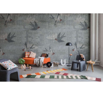 Фотообои Rebel Walls - Concrete Art, Swallow - R16971