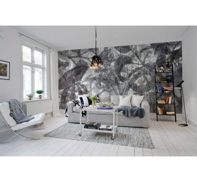 Фотообои Rebel Walls - Jelly Belly Plants, black & white - R12023