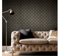 Обои флизелиновые Graham&Brown Established - Fan Black and Gold Wallpaper 104303