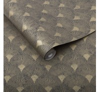 Обои флизелиновые Graham&Brown Established - Fan Black and Gold Wallpaper 104303 Обои флизелиновые Graham&Brown Established - Fan Black and Gold Wallpaper 104303