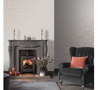 Обои флизелиновые Graham&Brown Established - Gothic Damask Flock White Wallpaper 104565